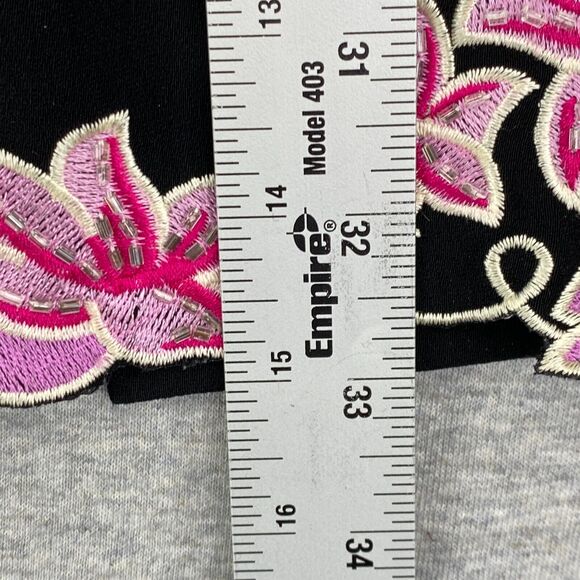 Stella Louise For KB Skirt Womens 16-18 Black Pink Flowers Beaded A Line Split - Picture 11 of 11